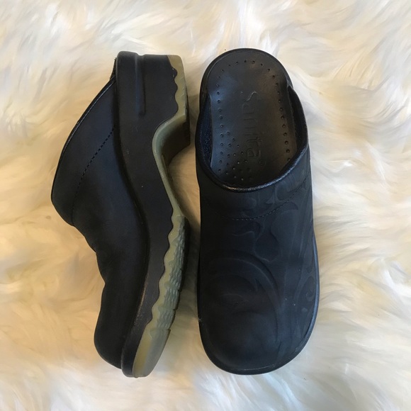 Sanita Shoes - Sanita black leather professional clogs